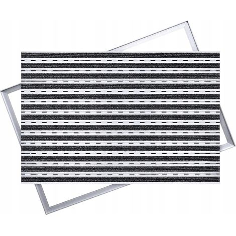 Zerbino Polentex in alluminio grosgrain: antracite, 100x50 cm con cornice, 12 mm (1/5)