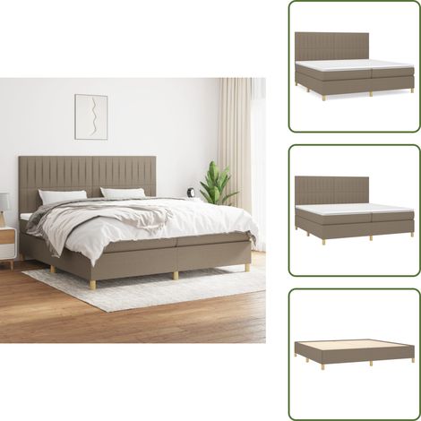Boxspringbett mit Matratze Taupe 200x200 cm Stoff - Boxspringbett - Doppelbett - Bettenrahmen - Liegekomfort - Schlafsystem (1/5)