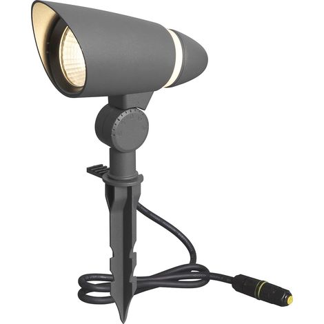 Lampes de jardin LED 10W 3000K blanc chaud 800lm Spot LED extérieur pic IP65 étanche projecteur extérieur avec boîte de jonction IP68 pour allée patio cour, aluminium, gris foncé (1/5)