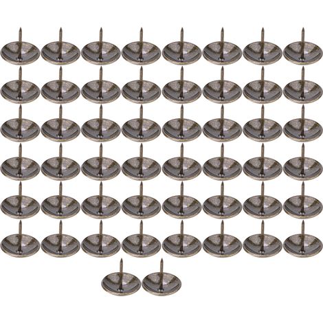 50 clous de tapissier épais, punaises, clous à tête ronde, pièces de quincaillerie décoratives (23 x 23 mm)