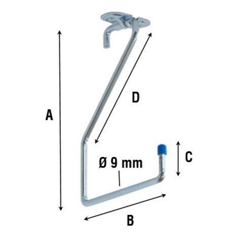GANCIO ZINCATO 4100 A L DA SOFFITTO 150 MM Q.TA 10