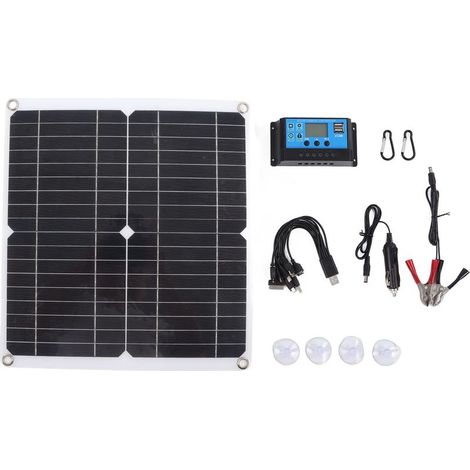 Kit de panneaux solaires 20W 12V, étanche IP65, panneau solaire à monter soi-même avec contrôleur de Charge solaire 10A pour l'extérieur (1/5)