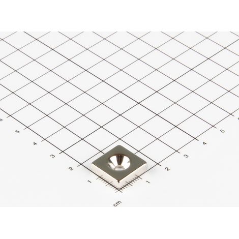 Magna-C Neodym-Blockmagnet 15x15x4mm mit konischer Senkung
