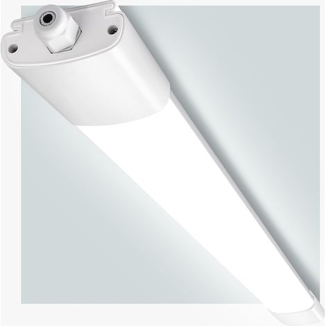 Tube LED 120cm 36W 4000LM, Luminaire Étanche IP65 pour Pièces Humides, 4000K Plafonnier pour Salon, Salle de Bain (Lumière du Jour), Cuisine et Couloir – Hauteur 3.2cm (1/5)
