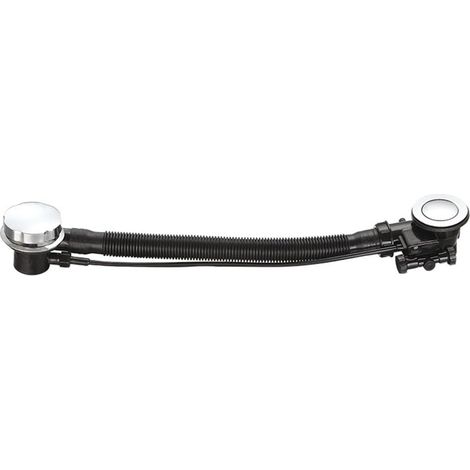 1 bonde de Baignoire rotative argentée/dorée brossée, Bouchon de trop-Plein pour Salle de Bain, Tube de Bain, Remplissage de vidange, Argent, Taille M