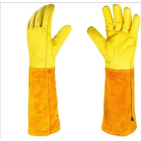 Gants de jardinage rsistants aux coupures et aux pines Protection Cuir Gants de Jardinage pour les pines et Ronces et Gants de Travailjardiner,travaux mnagersM code) (1/4)