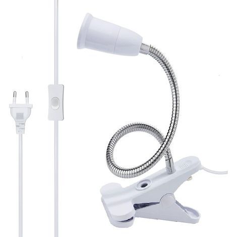 Douille Ampoule avec Pince.Lampe E27 à Pince.Lampe Bureau a Pince.Lampes Clips.Lampe Pince pour Lit.Lampe de Chevet avec Câble de 1.2M et Interrupteur.Spot a Pince pour Lecture Maquillage (1/5)
