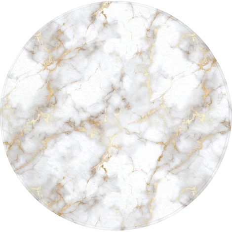 TAPPETINO DA BAGNO Venature dorate - Marmo - Bianco 70x70 cm