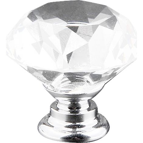 Poignées de tiroir 20 pièces, alliage anti-oxydation, forme cristal transparent 30mm pour armoires et placards maison (1/5)