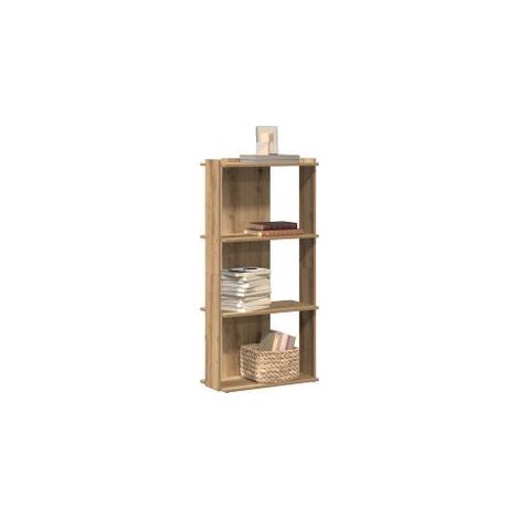 Bibliothèque à 3 niveaux chêne artisanal 60x30x120 (1/5)