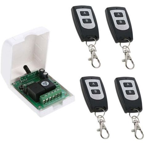 AIPERQ 12V DC Motor Controller, 433MHz RF Wireless Remote Control Switch Relay Receiver with 4 Transmitters, for Forward and Reverse Rotation of Motors, Door Gates, and Roller Shutters (1/4)