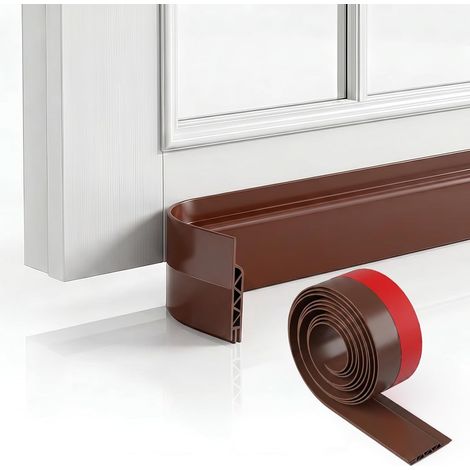 Bas De Porte Isolant Anti-Courant d'air, 300 Cm, Brun Joint D'Étanchéité, Bloc Froid, Bruit Et Humidité, Installation Rapide (1/5)