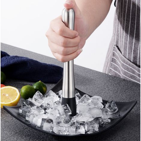Muddler - Acier Inoxydable - Tête En Nylon Rainurée - Pour Citron Menthe Et Herbes - Idéal Mojito Limonade - 1 Pièce (1/5)