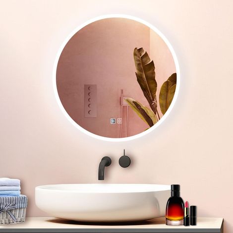 700700MM Round Mirror with Dimmable 3 Colors LED, Demister, Memory Function, Touch and wall switch (1/5)
