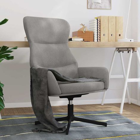Chaise de relaxation Fauteuil relax - Gris clair Velours BonneVie-97117 (1/5)
