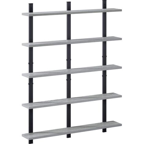 Scaffale da parete Sonoma grigio 79.5 x 13.5 x 102 cm vidaXL