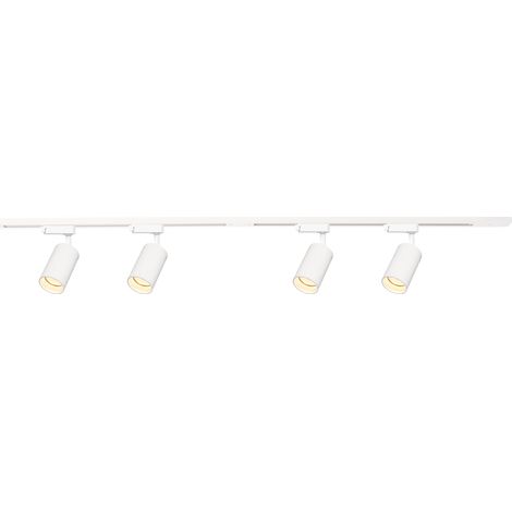 Kit rail d’éclairage monophasé en saillie blanc 1,5 m, 4 spots GU10 10 W Pipe Milagro (1/5)