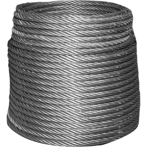 Cavo per verricello in acciaio 6x25 Ø 11mm, anima in metallo battuto, 50m/rotolo (1/4)