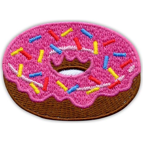 Patchion Ring Donut – Donut – Magnetische Rückseite – Gestickter Aufnäher/Abzeichen/Emblem