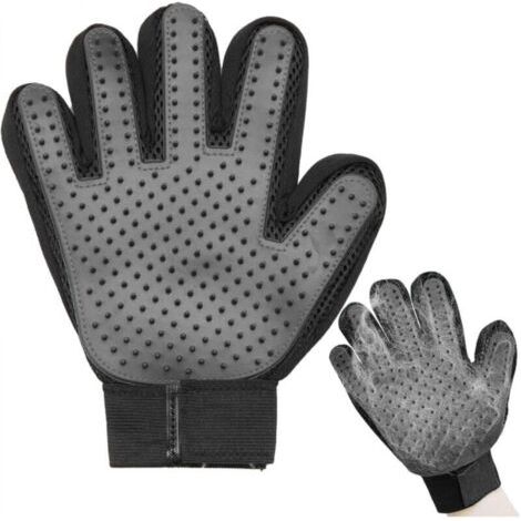Gants d'épilation pour animaux de compagnie, noirs, pour droitier, 1 pièce, adaptés aux brosses d'épilation pour chiens et chats