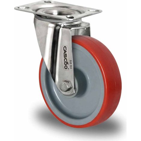 CASCOO Lenkrolle ø 160 mm Serie N2U6 Gleitlager Edelstahl