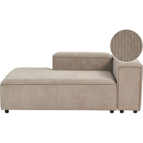 Right-Hand Chaise Lounge ARDAL Corduroy Light Brown