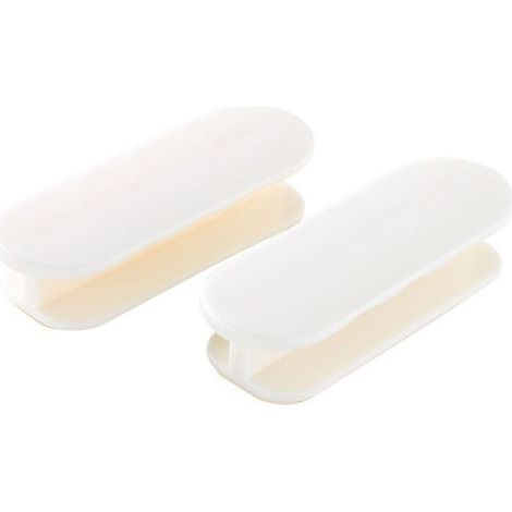 Lot de 2 poignées de porte de balcon, poignées de porte, poignées de porte autocollantes, poignées d'armoire, porte de balcon, extérieur en plastique, poignée de meuble en verre, blanc