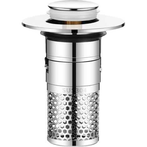 Tapón de drenaje de acero inoxidable 304 con colador, apto para orificios de 32 a 40 mm de diámetro. (1/5)