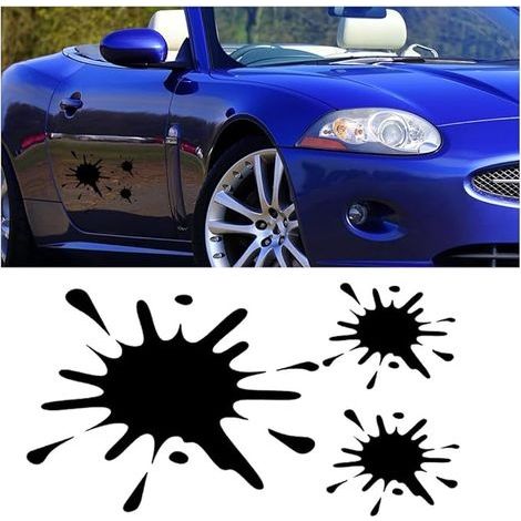 3pcs Autocollants De Voiture, Autocollant Voiture 15 X 10 cm Lot de Stickers Réfléchissante Décoratifs, Autocollants Voiture Exterieur Universels pour Automobiles Camion Moto(Noir) (1/5)