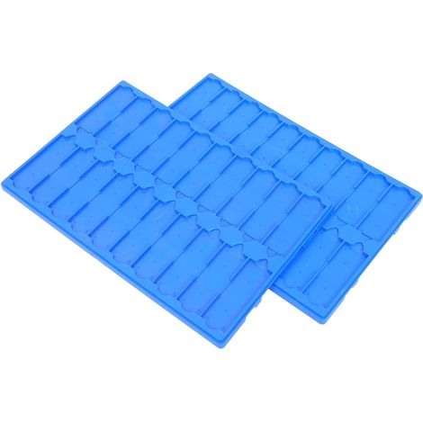 2 Pièces Plateau de Rangement pour Lames Porte-objets de Microscope en Plastique Bleu Réutilisable Design Multislot pour Activités Scientifiques et Observation Cellulaire (1/5)