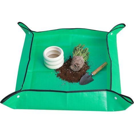 Tapis de rempotage pour plantes d'intérieur, imperméable et portable, en polyéthylène, respectueux de l'environnement, 33 x 33 cm (1/5)