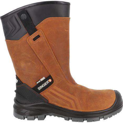 Botte de sécurité cuir marron S7S FO SR LG SC - SINGER - GAIA 45 (1/3)