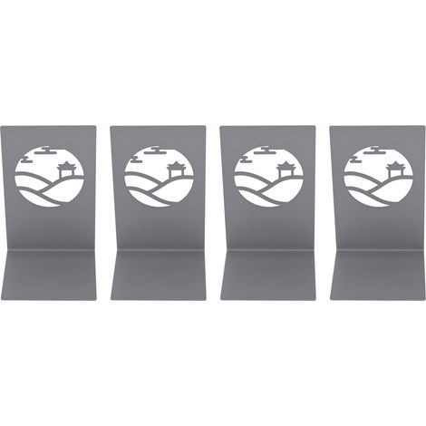 4 Stück Buchstützen, antistatisch, rutschfest, schlank, robust, aus Metall, strapazierfähig, dekorativ, Buchständer, Bücherregal für Bücher, CDs, DVDs, Kiosk (1/5)