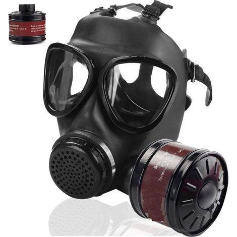 Atemschutzmasken für den Schutz vor nuklearen und chemischen Gefahren, Gasmaske mit 40-mm-Aktivkohlefilter, taktische Atemschutzmaske für Chemikalien, Gase, Farben, Dämpfe und Schweißarbeiten (1/5)