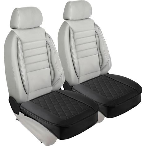Trintion 2 Pack PU Leather Car Seat Covers for Front Seat Bottom,Car Seat Protector Cushion with Anti-Slip Design, Soft Waterproof Leather Seat Pads for Cars (2pcs front + 1pc back seat cover) (1/5)