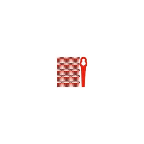 Lot de 100 lames rouges en plastique pour tondeuse à gazon, lames de rechange pour tondeuse à gazon, lames de rechange en plastique pour tondeuse à gazon(12 mm/7 mm) (1/5)