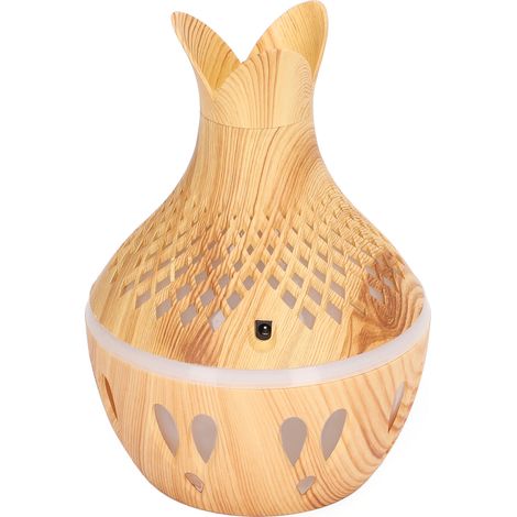 Humidificateur USB 300ml à Grain de Bois avec Lumière LED pour Chambre et Bureau - Aromathérapie (1/5)