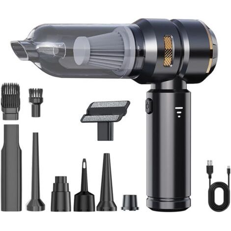 Aspirateur à air comprimé 3 en 1 avec 3 vitesses, rechargeable via USB-C, souffleur d'air longue durée. (1/4)