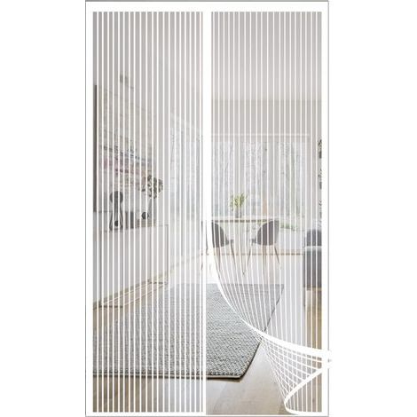 Porte moustiquaire magnétique, rideau de porte anti-mouches, moustiquaire de porte à fermeture magnétique, fermeture automatique, 120x230CM blanc (1/5)