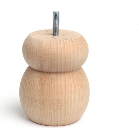 Gamba tonda in legno di faggio tinta grezza mod.450. ø7,7x10cm REI (1/3)