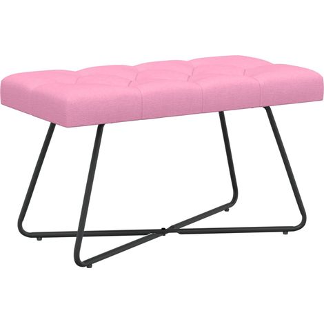 Bench with Button Tufted Pink 80 x 40 x 46 cm Fabric vidaXL
