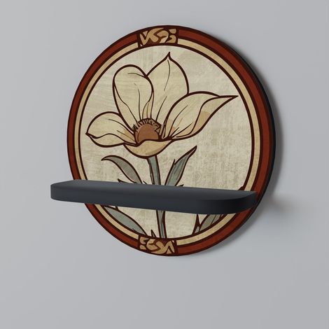TIMELESS FLORA Rundes Regal Schwarz (1/5)