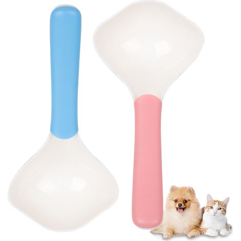 2 cuillères à croquettes, manche ergonomique antidérapant, ABS résistant, pour chiens, chats et animaux de compagnie (1/5)