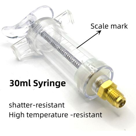 Outil de pulvérisation de colorant pour huile moteur de véhicule climatisé, 30 ml (1 oz), tuyau de remplissage de liquide de refroidissement pour huile moteur liquide pur de 6,35 mm (1/4 po). (1/4)