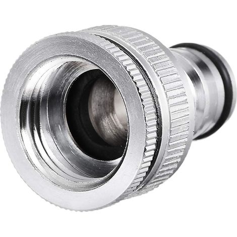 Raccords rapides 2-en-1 pour tuyau d'arrosage – Filetages G1/2 et G3/4 – Connecteurs nickelés (1/4)