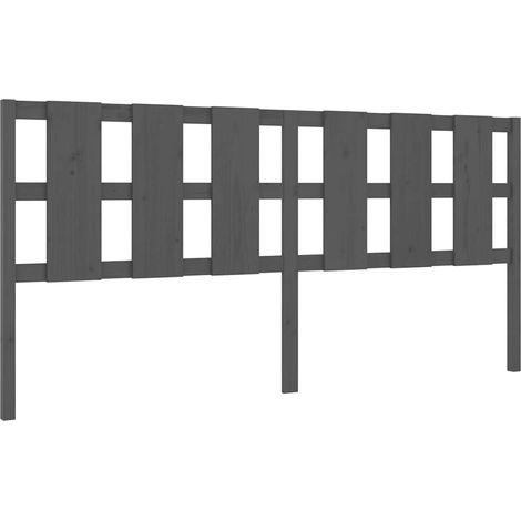 Maison Exclusive - Bett-Kopfteil Grau 205,5x4x100 cm Massivholz K (1/5)