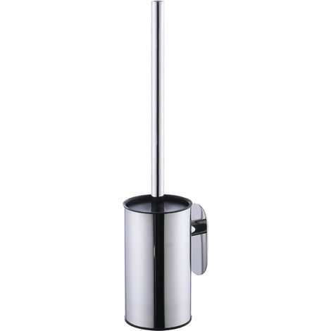 Edelstahl-Toilettenbürste mit Halterung zur Wandmontage, selbstklebend, langer Griff, kein Bohren erforderlich, robuster Badreiniger, gebürstetes Gold (Chrom) (1/5)