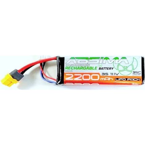 [GEBRAUCHT] B-Ware Absima Akkupack Batterie LiPo Ersatzakku Modellbau 2200mAh 3S 11.1V 35C Akku (1/2)