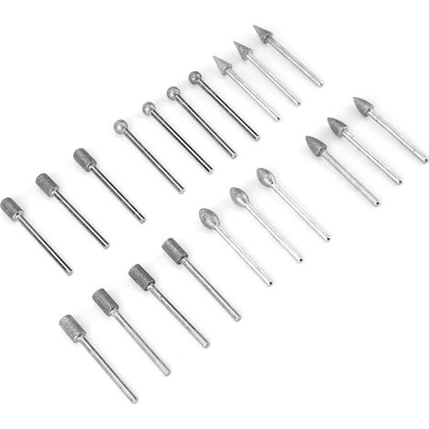 Lot de 20 meules de polissage diamantées en corindon pour outil rotatif (1/5)