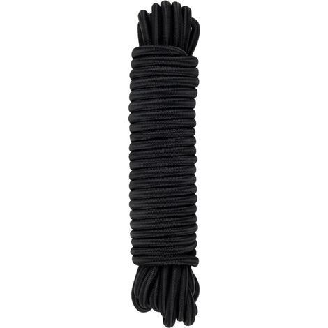 Black Elastic Tensioner, 8 mm x 10 m, Polypropylene Rope for Fixing (1/5)